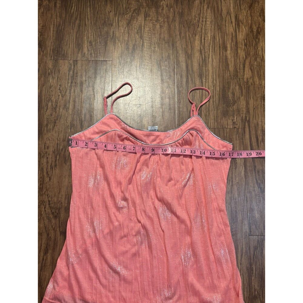 Y2K pink romantic feminine cami self esteem sz m* sheer tank coral silver design - Picture 5 of 7